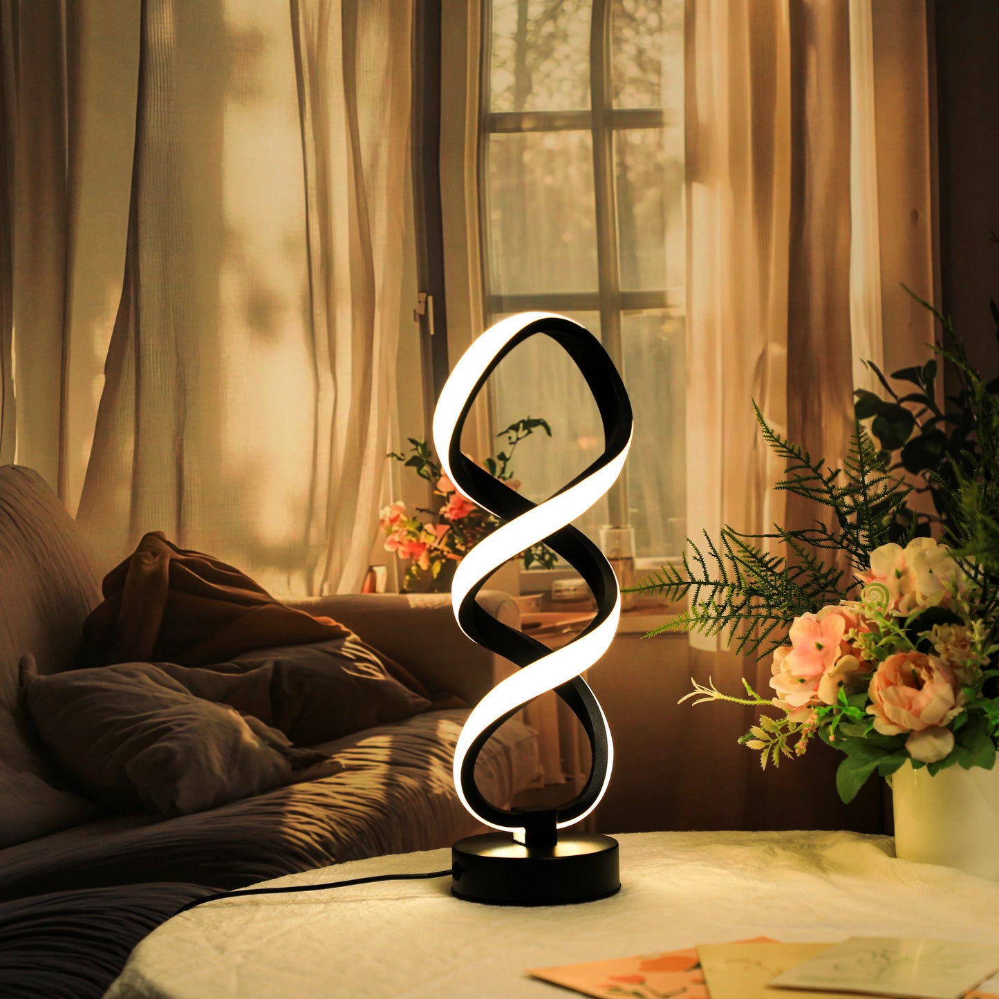Modern Decorative Spiral LED Desk Lamp for Living Room Office and Study Desk