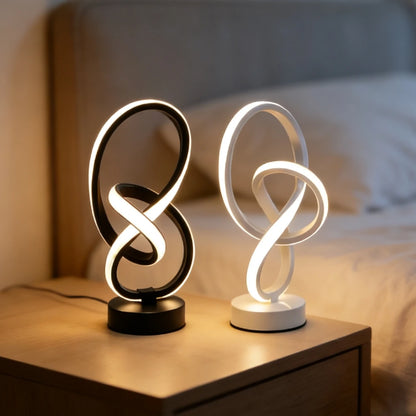 Creative Double Helix Minimalist Bedside Desk Light for Bedroom Living Room & Office