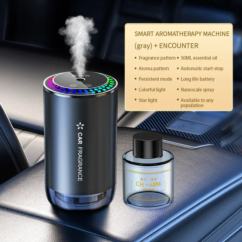 Smart Car Air Freshener Aroma Diffuser with Starry LED Ambient Light
