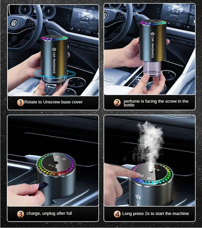Smart Car Air Freshener Aroma Diffuser with Starry LED Ambient Light
