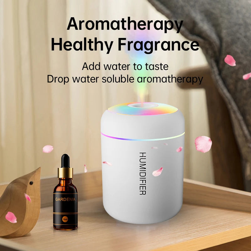 Portable Aromatherapy Mist Maker Essential Oil Diffuser with Ambient Light for Home Car & Office