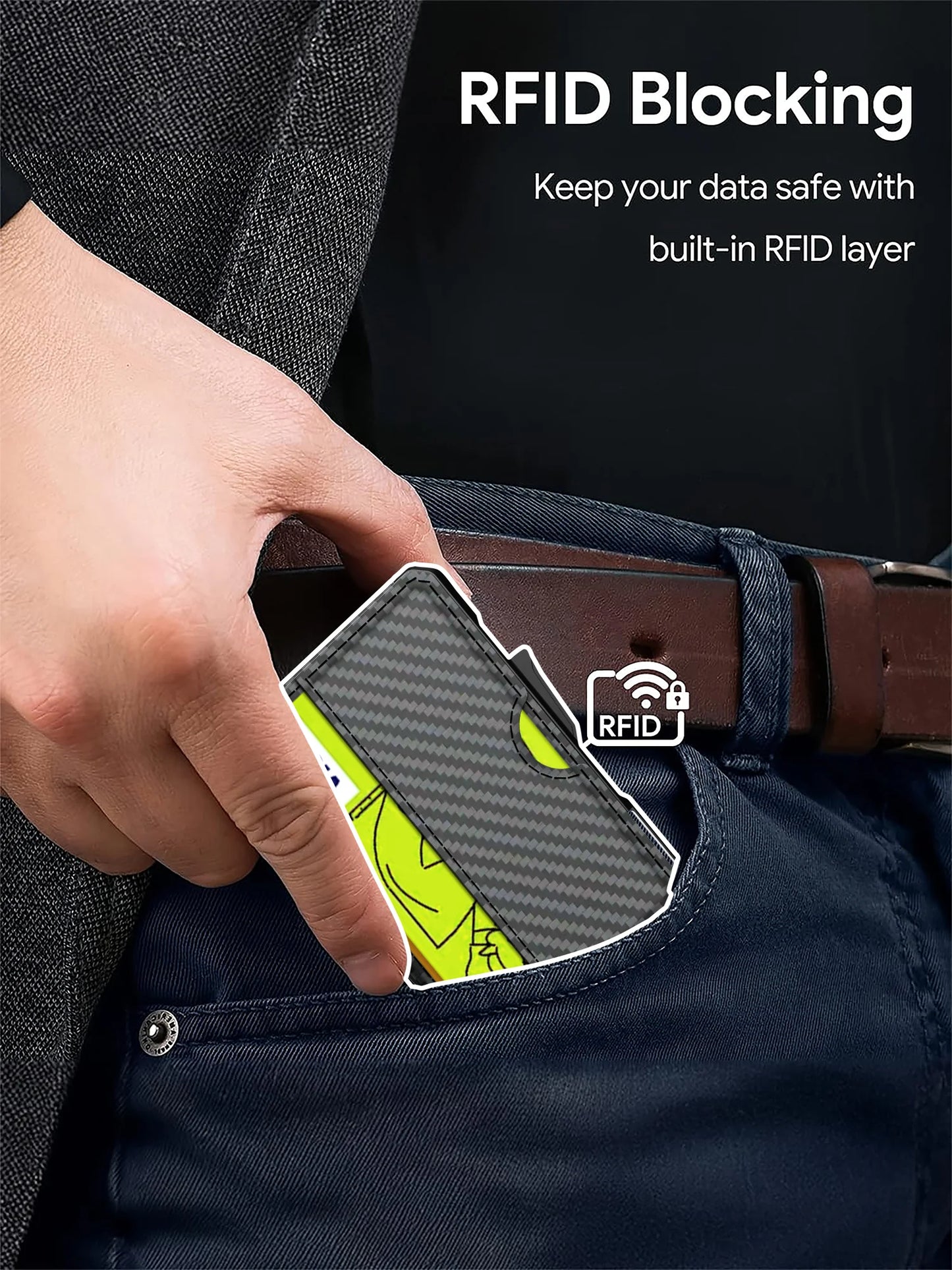 Business Compact Men’s Wallet for Men with Money Clip and RFID Protection
