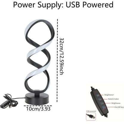 Modern Decorative Spiral LED Desk Lamp for Living Room Office and Study Desk