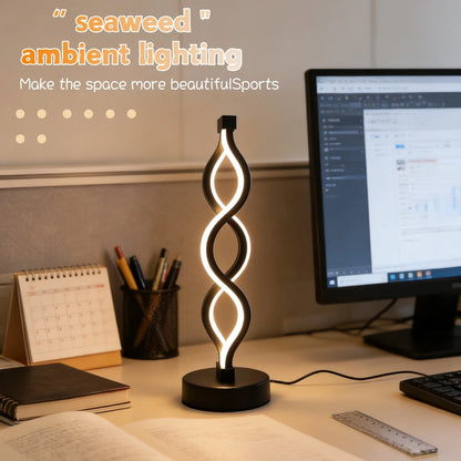 Eye-Caring Light Spiral Bedside Nightstand Lamp for Bedroom Home Decor and Reading
