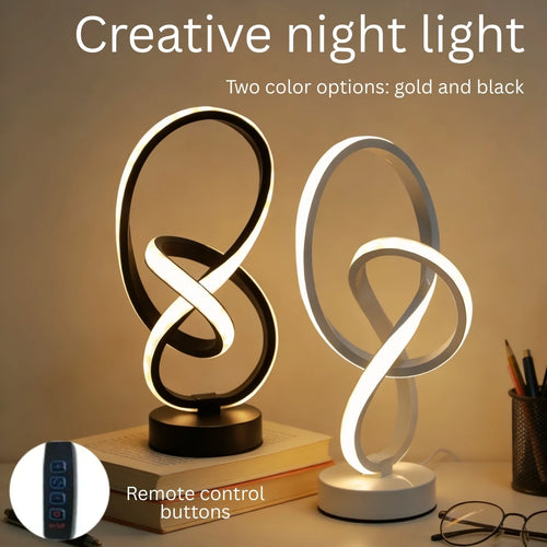 Creative Double Helix Minimalist Bedside Desk Light for Bedroom Living Room & Office