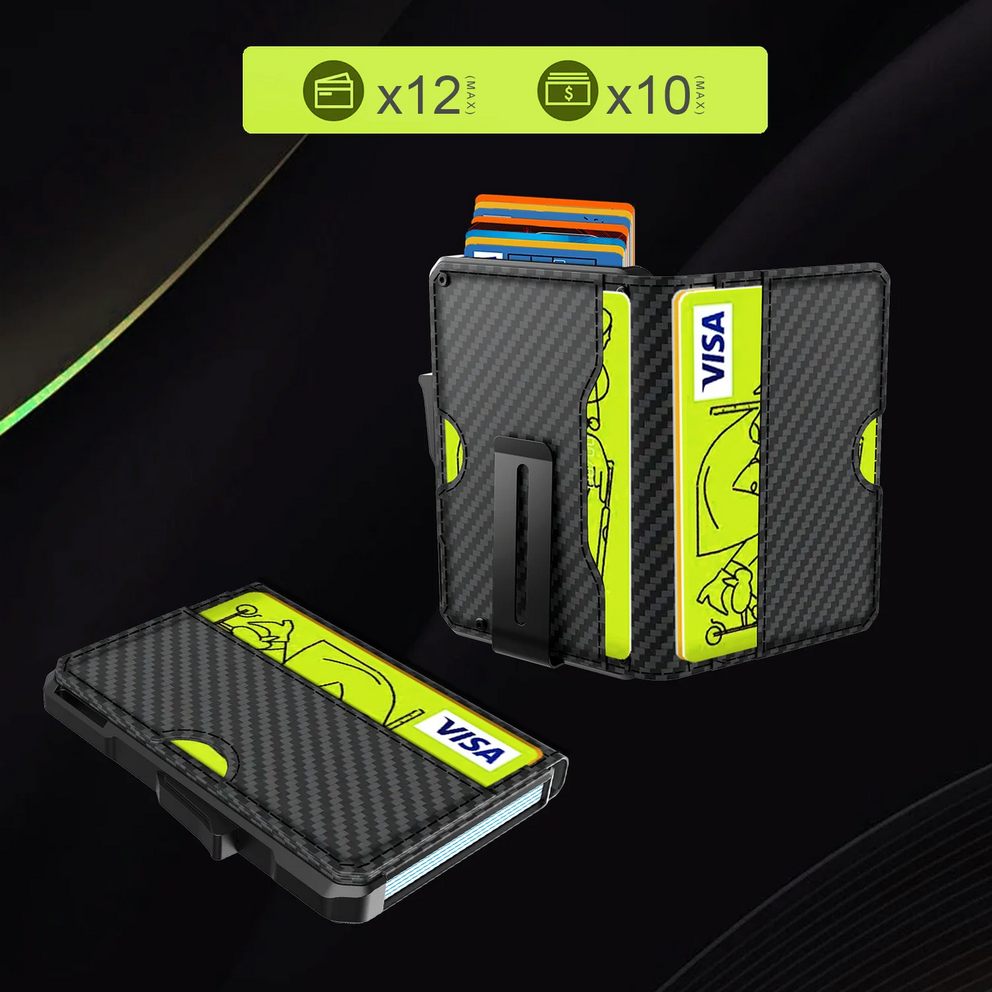 Business Compact Men’s Wallet for Men with Money Clip and RFID Protection