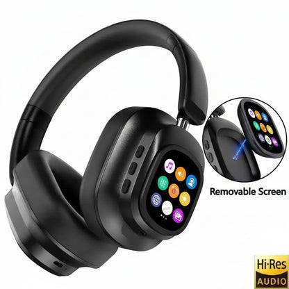 AI Touch Screen Over-Ear Wireless Bluetooth Headphones with Noise Reduction