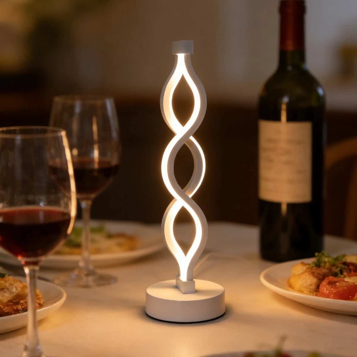 Eye-Caring Light Spiral Bedside Nightstand Lamp for Bedroom Home Decor and Reading
