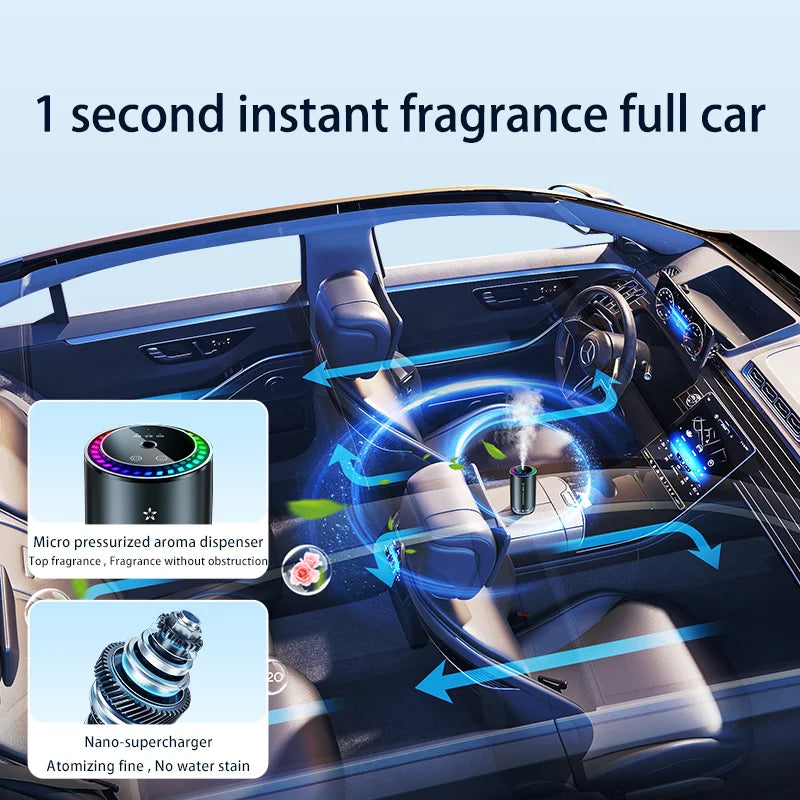 Smart Car Air Freshener Aroma Diffuser with Starry LED Ambient Light