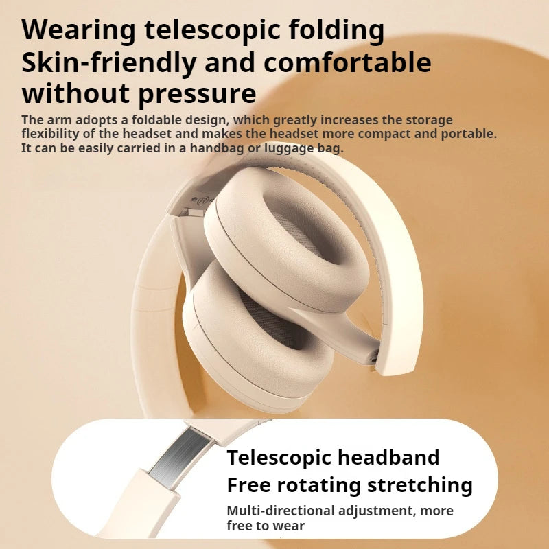 Wireless Bluetooth Gaming Over-Ear Headphones with Noise Reduction
