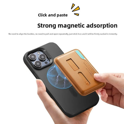 MagSafe Magnetic Wallet Card Holder with Card Slot and Finger Strap