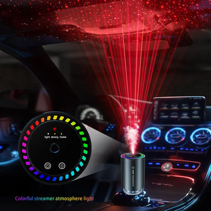 Smart Car Air Freshener Aroma Diffuser with Starry LED Ambient Light