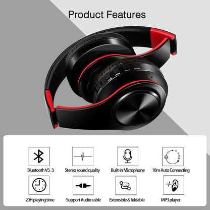 Over-Ear Stereo Wireless Earphone Bluetooth Headphones with Mic & TF Support