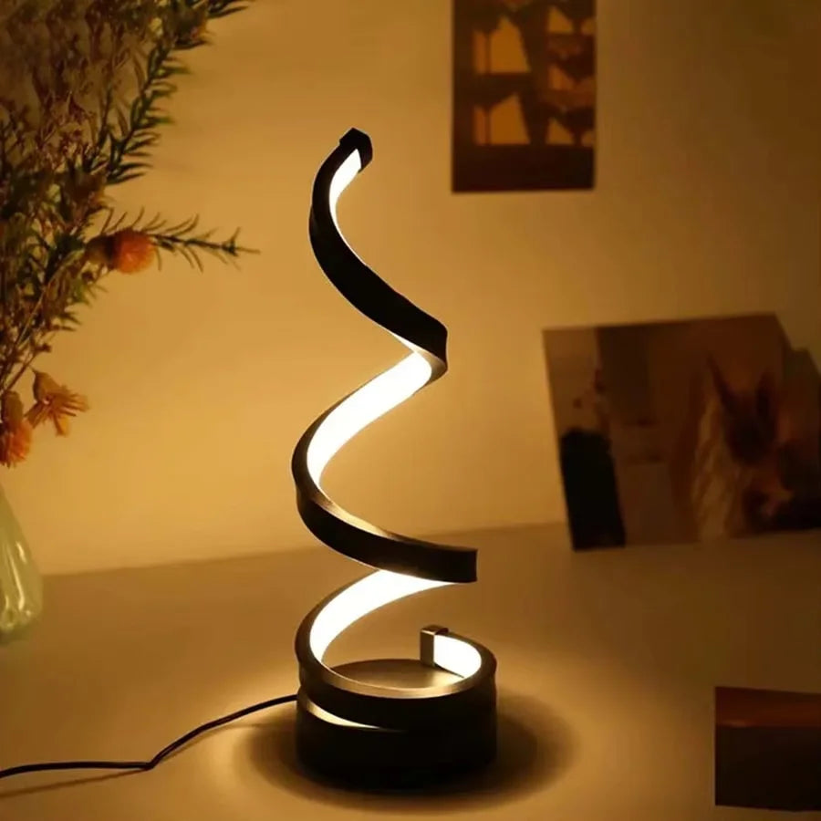Creative Elegant Spiral Ring Heart LED Night Light Dimmable for Home Decor Office