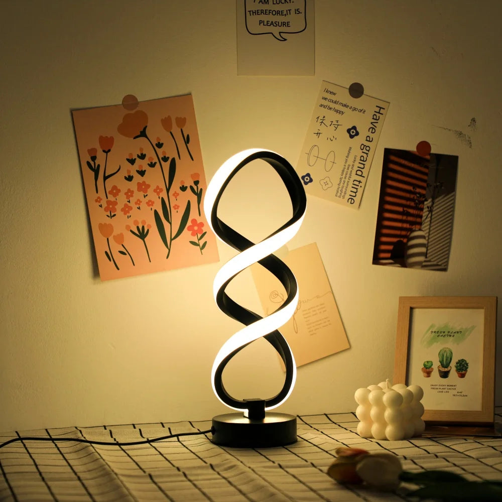 Modern Decorative Spiral LED Desk Lamp for Living Room Office and Study Desk