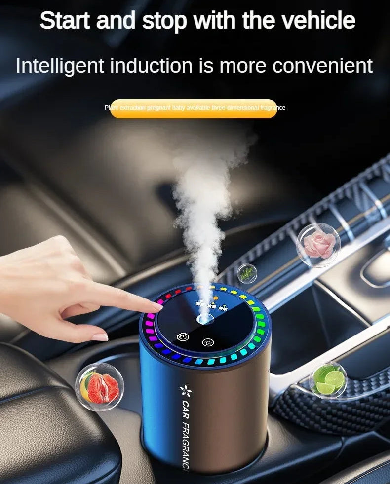 Smart Car Air Freshener Aroma Diffuser with Starry LED Ambient Light