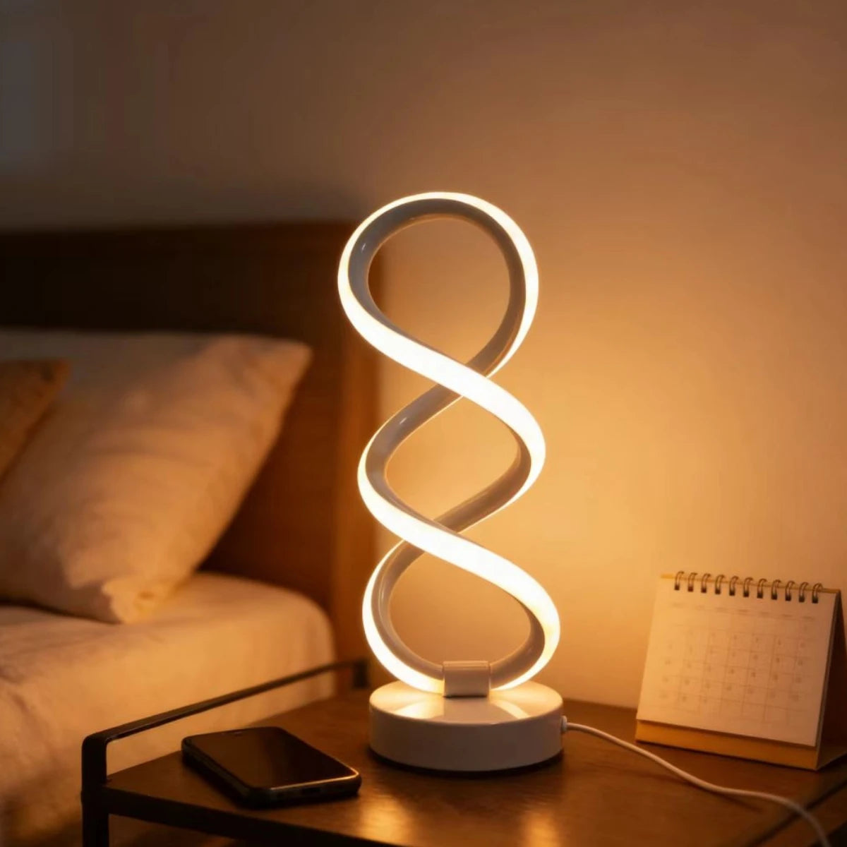 Modern Decorative Spiral LED Desk Lamp for Living Room Office and Study Desk