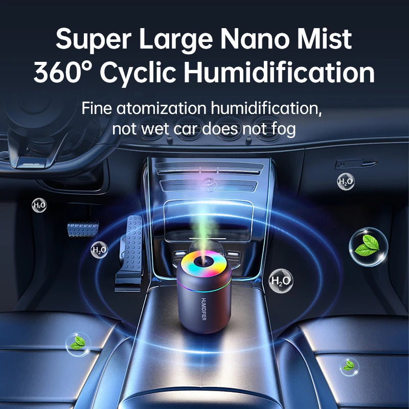 Portable Aromatherapy Mist Maker Essential Oil Diffuser with Ambient Light for Home Car & Office
