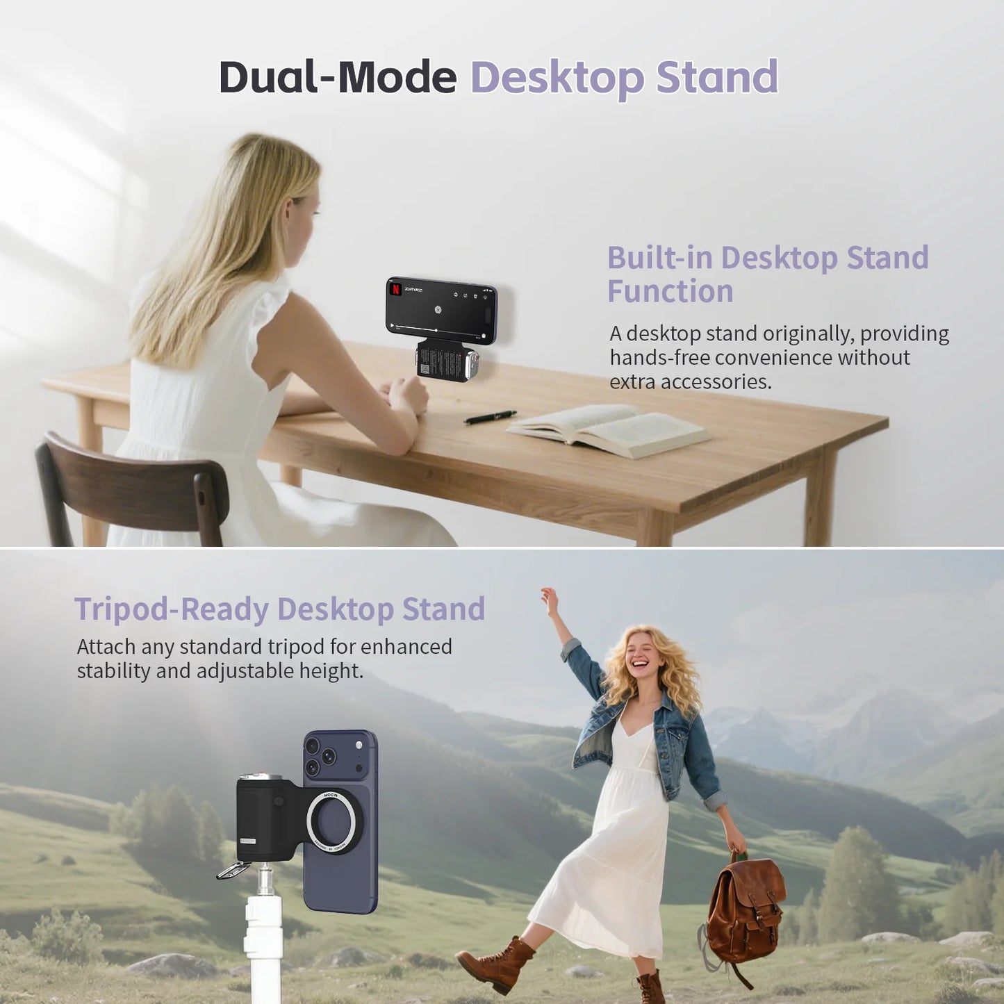 Magnetic Phone Grip Handle with Bluetooth Remote for iPhone series and Galaxy S26 Ultra