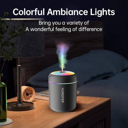 Portable Aromatherapy Mist Maker Essential Oil Diffuser with Ambient Light for Home Car & Office