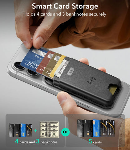 Magnetic MagSafe Wallet Card Holder with Find My for iPhone