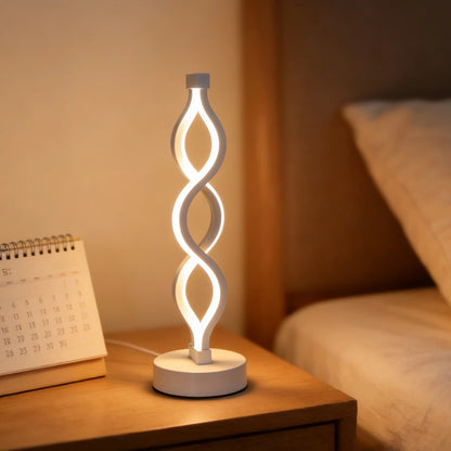 Eye-Caring Light Spiral Bedside Nightstand Lamp for Bedroom Home Decor and Reading