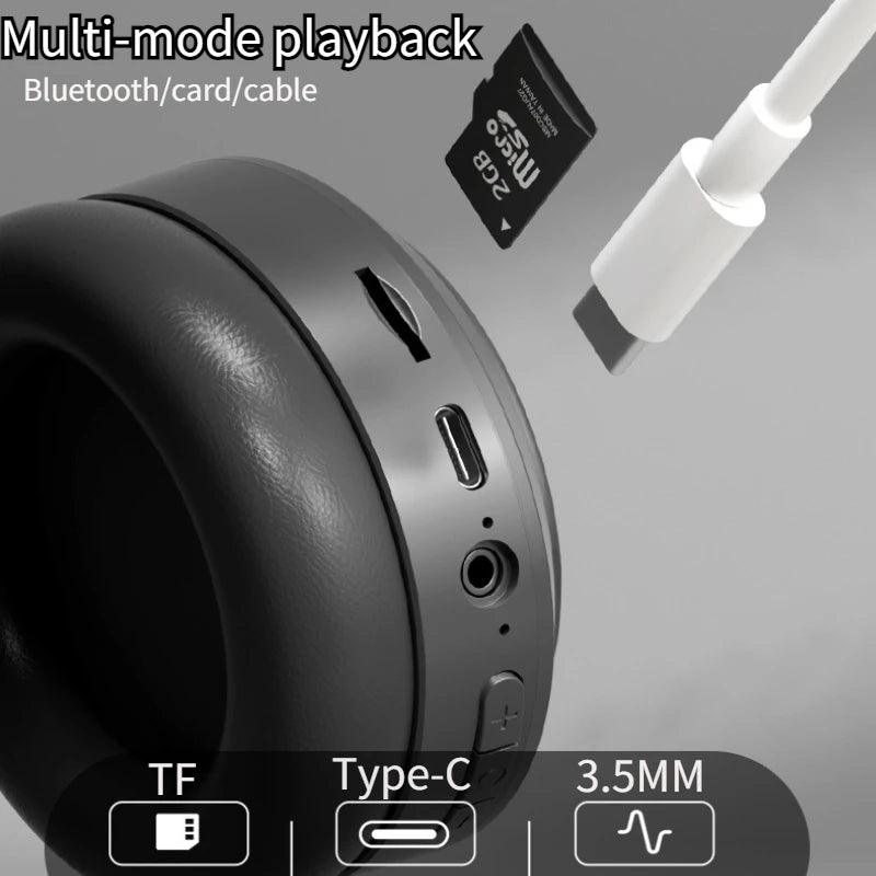 M5 Bluetooth 5.3 Wireless Over-Ear Headphones with Noise Reduction for Gaming & Sports