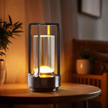 Portable Creative Cordless LED Crystal Desk Light for Outdoor Camping Restaurant Atmosphere