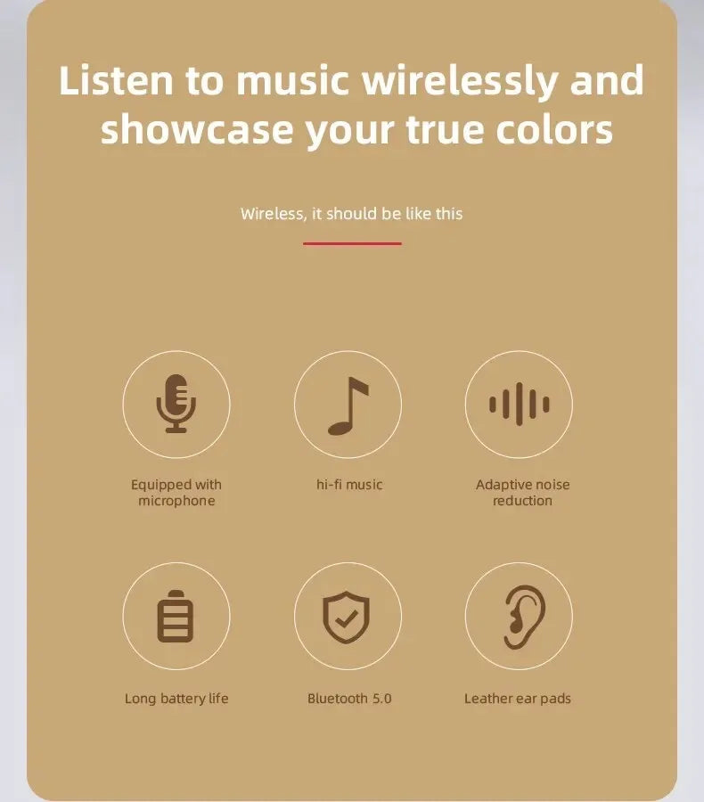 Wireless Bluetooth Noise Cancelling Headphones with Microphone