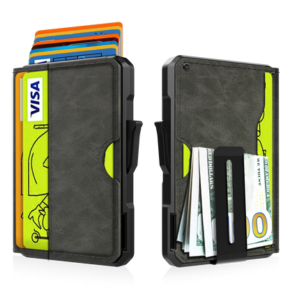 Business Compact Men’s Wallet for Men with Money Clip and RFID Protection