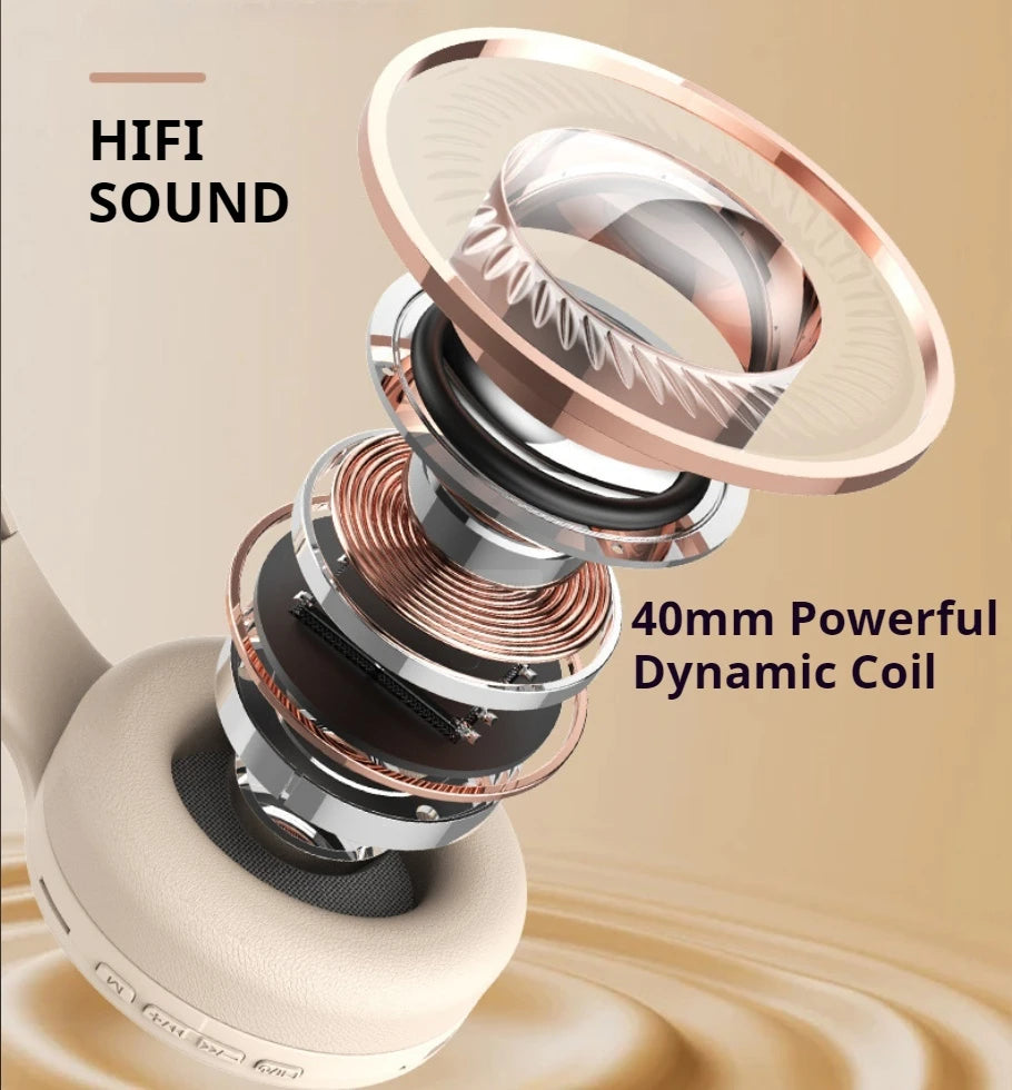Wireless Bluetooth Gaming Over-Ear Headphones with Noise Reduction