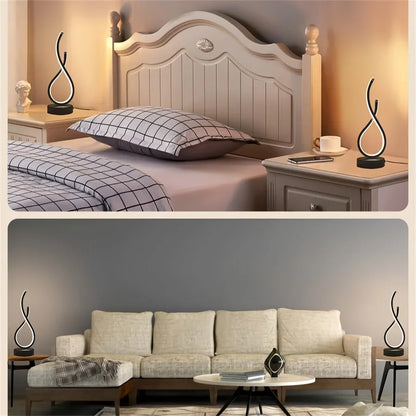 Creative Elegant Spiral Ring Heart LED Night Light Dimmable for Home Decor Office