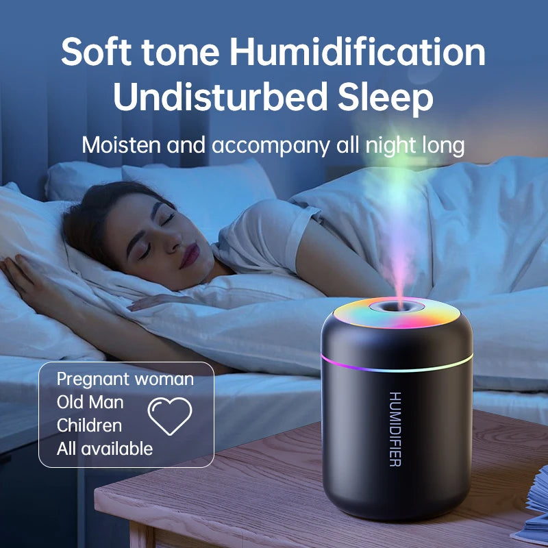 Portable Aromatherapy Mist Maker Essential Oil Diffuser with Ambient Light for Home Car & Office