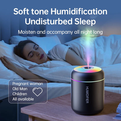 Portable Aromatherapy Mist Maker Essential Oil Diffuser with Ambient Light for Home Car & Office