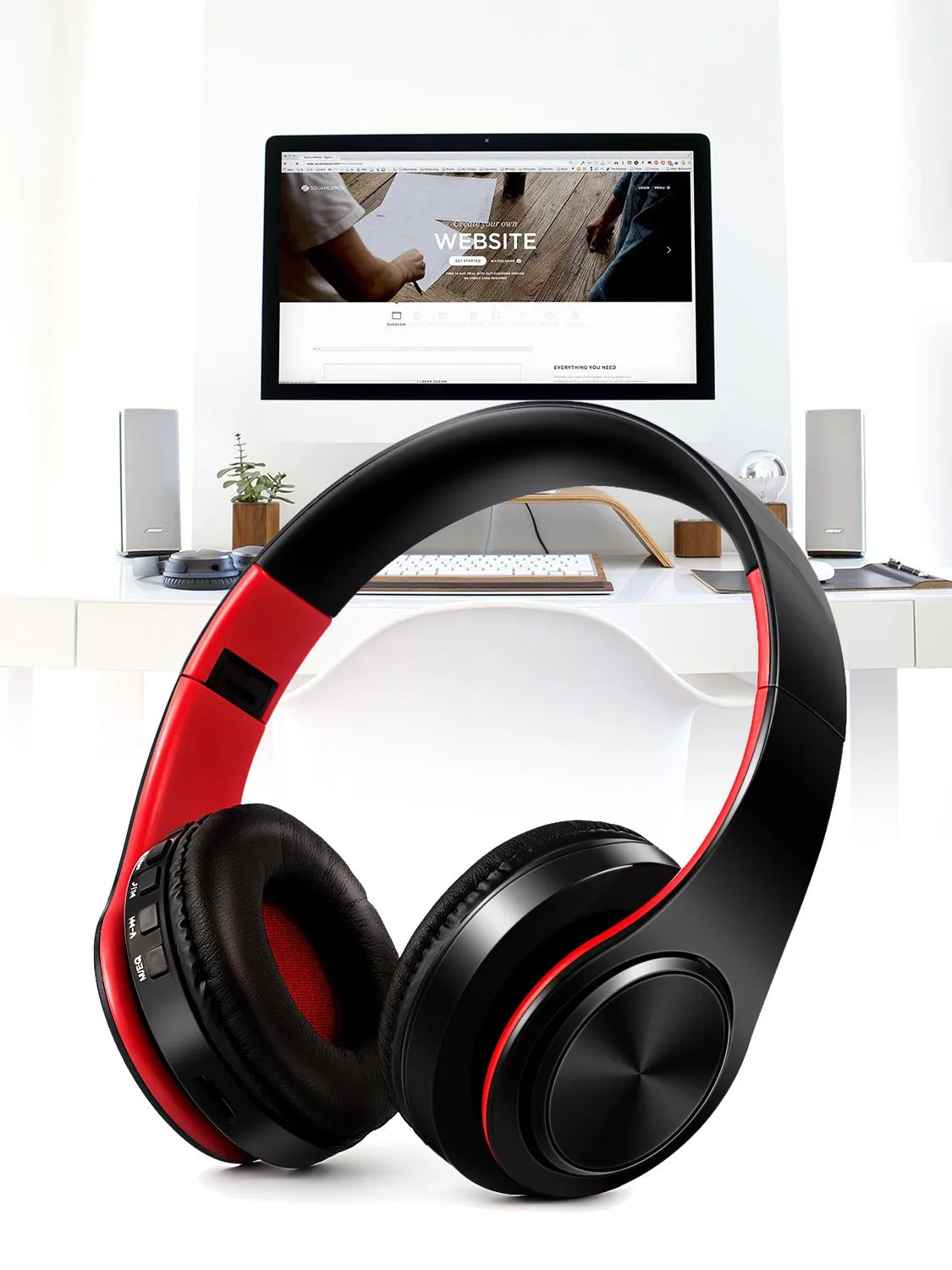 Over-Ear Stereo Wireless Earphone Bluetooth Headphones with Mic & TF Support