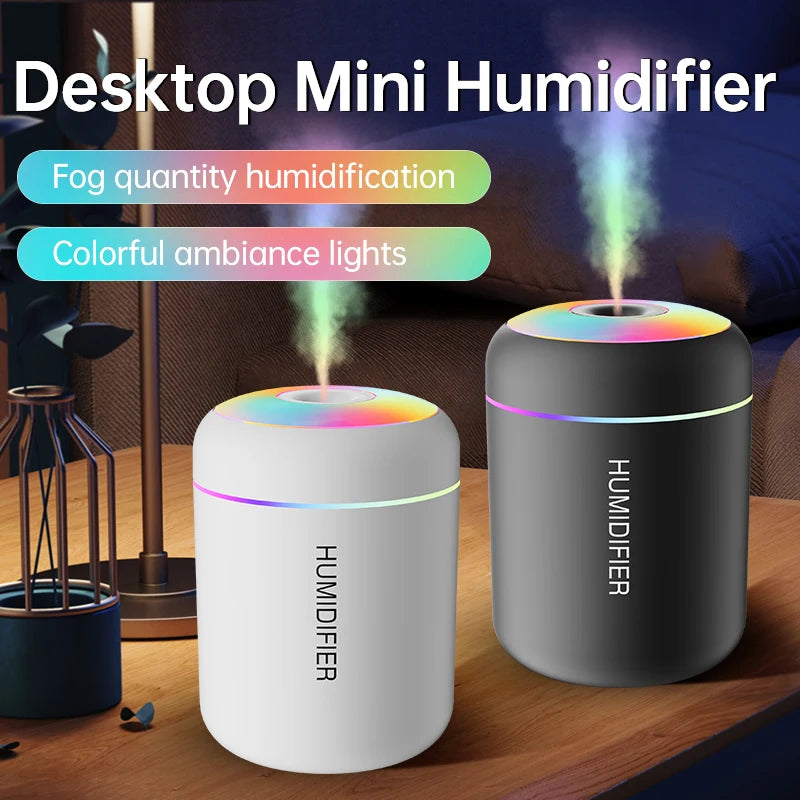 Portable Aromatherapy Mist Maker Essential Oil Diffuser with Ambient Light for Home Car & Office