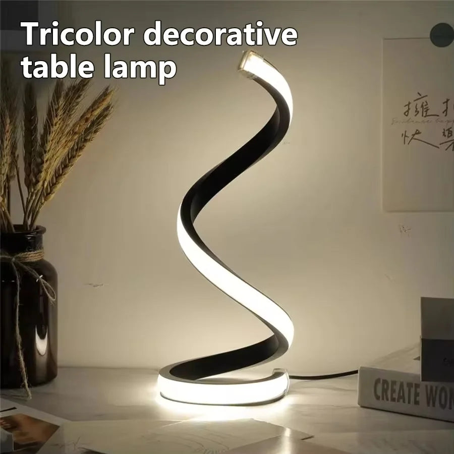 Creative Elegant Spiral Ring Heart LED Night Light Dimmable for Home Decor Office