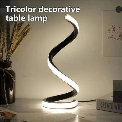 Creative Elegant Spiral Ring Heart LED Night Light Dimmable for Home Decor Office