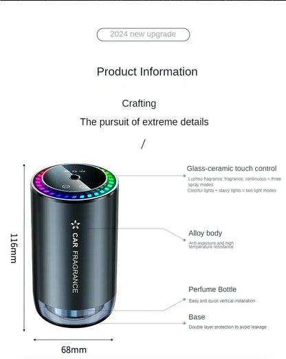 Smart Car Air Freshener Aroma Diffuser with Starry LED Ambient Light