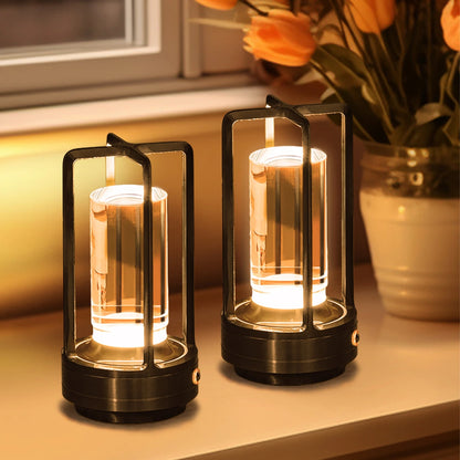 Portable Creative Cordless LED Crystal Desk Light for Outdoor Camping Restaurant Atmosphere
