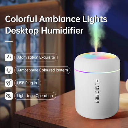 Portable Aromatherapy Mist Maker Essential Oil Diffuser with Ambient Light for Home Car & Office