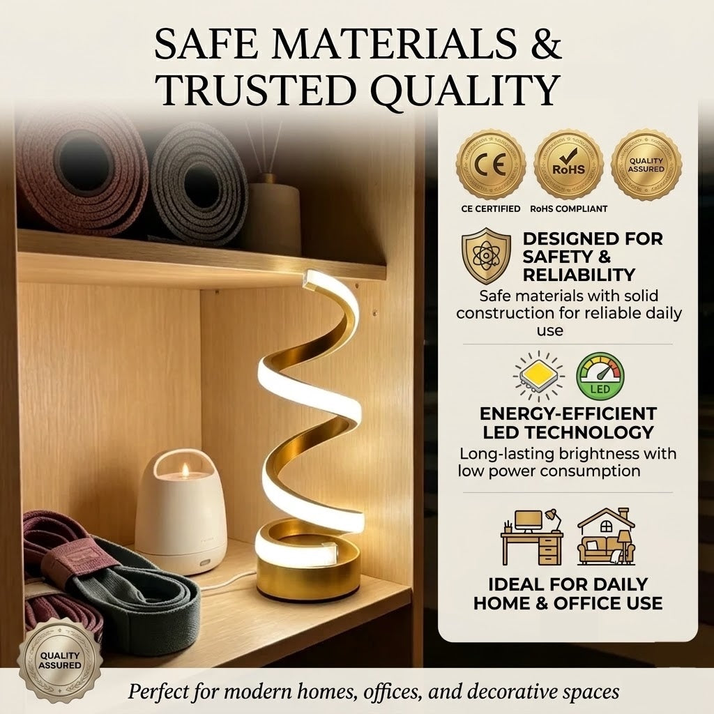 Creative Elegant Spiral Ring Heart LED Night Light Dimmable for Home Decor Office