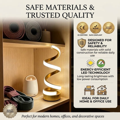 Creative Elegant Spiral Ring Heart LED Night Light Dimmable for Home Decor Office
